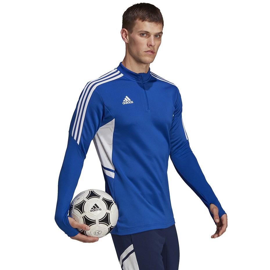 adidas Condivo 22 træningstrøje til mænd med halv lynlås blå-hvid