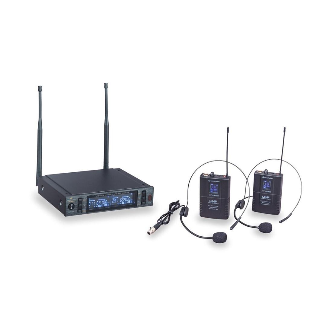Soundsation WF-U2302PP trådløst UHF-mikrofonsystem med 2 headsetmikrofoner