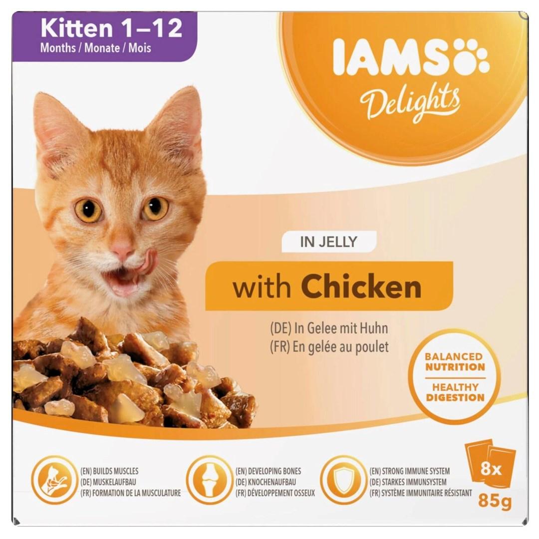 IAMS Delights killingevådfoder i gelé med kylling 8 x 85 g