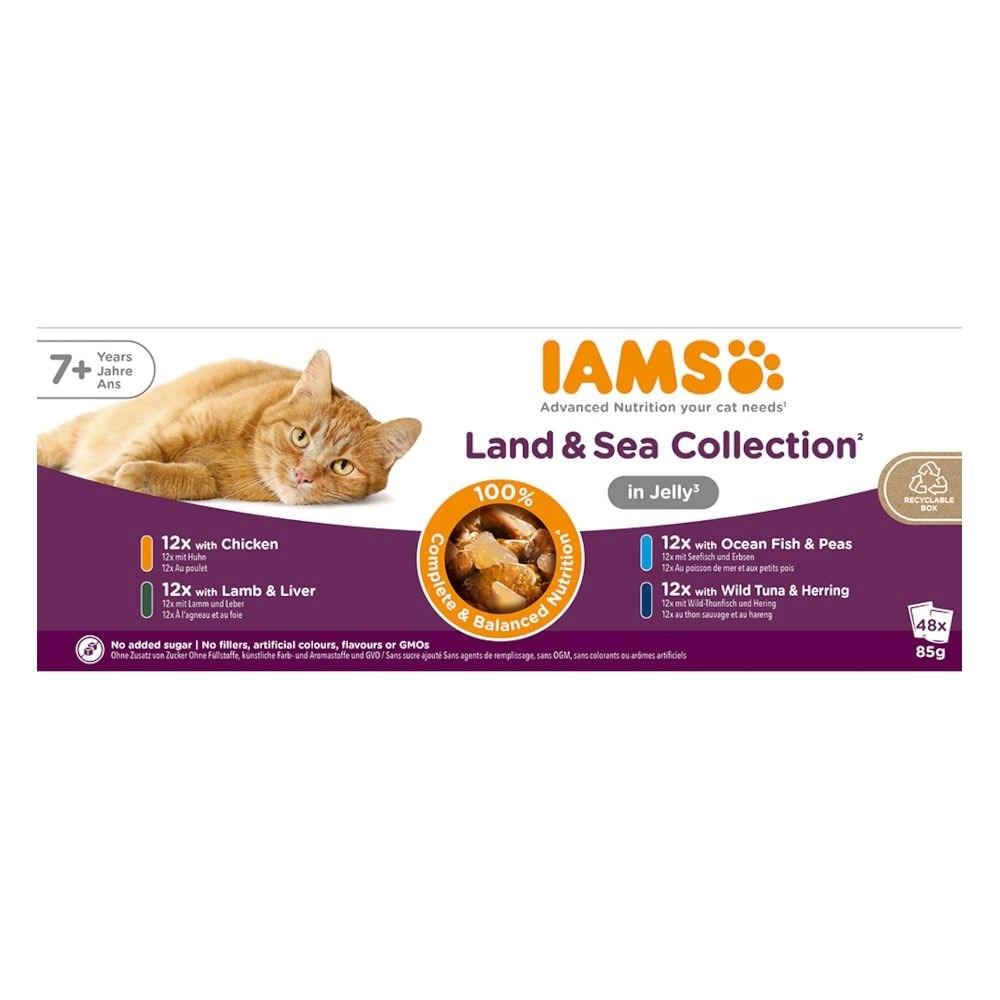IAMS Senior vådfoder til kat i gelé multipack 48 x 85 g