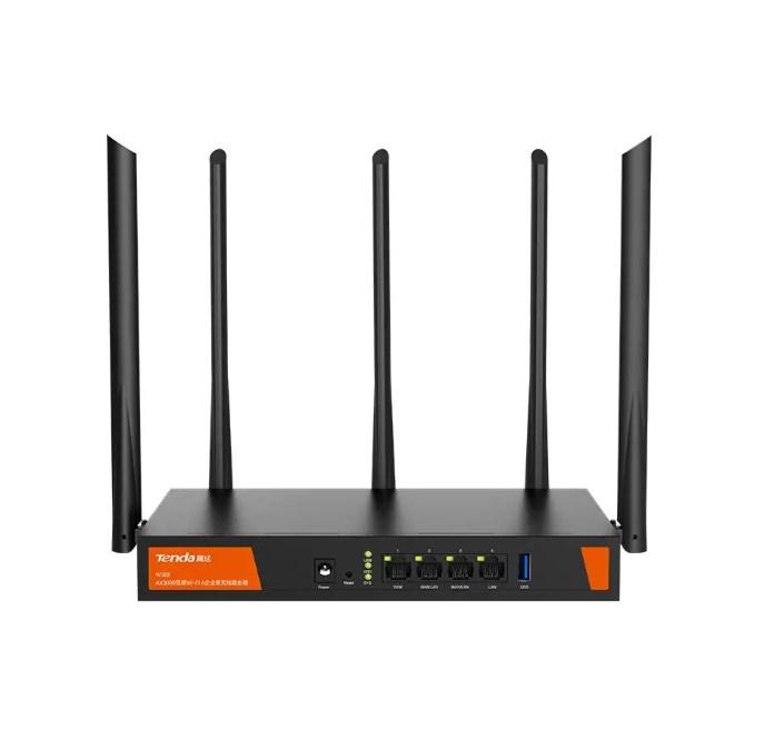 Tenda W30E AX3000 dual-band WiFi-router med Gigabit Ethernet - sort