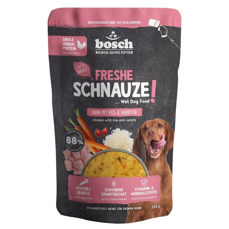 Bosch Freshe Schnauze vådfoder til hund med kylling, ris og gulerødder 250 g