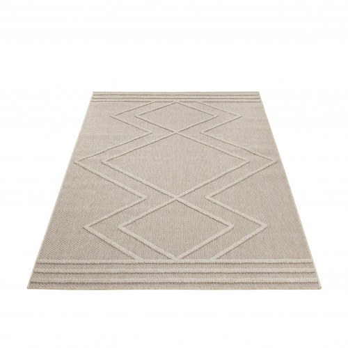 PATARA Boho beige udendørstæppe rektangulært