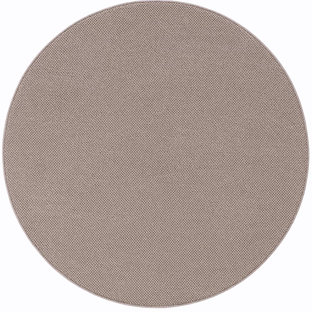 HELIX Unicolor beige rundt kortluvet tæppe - 200 x 200 cm