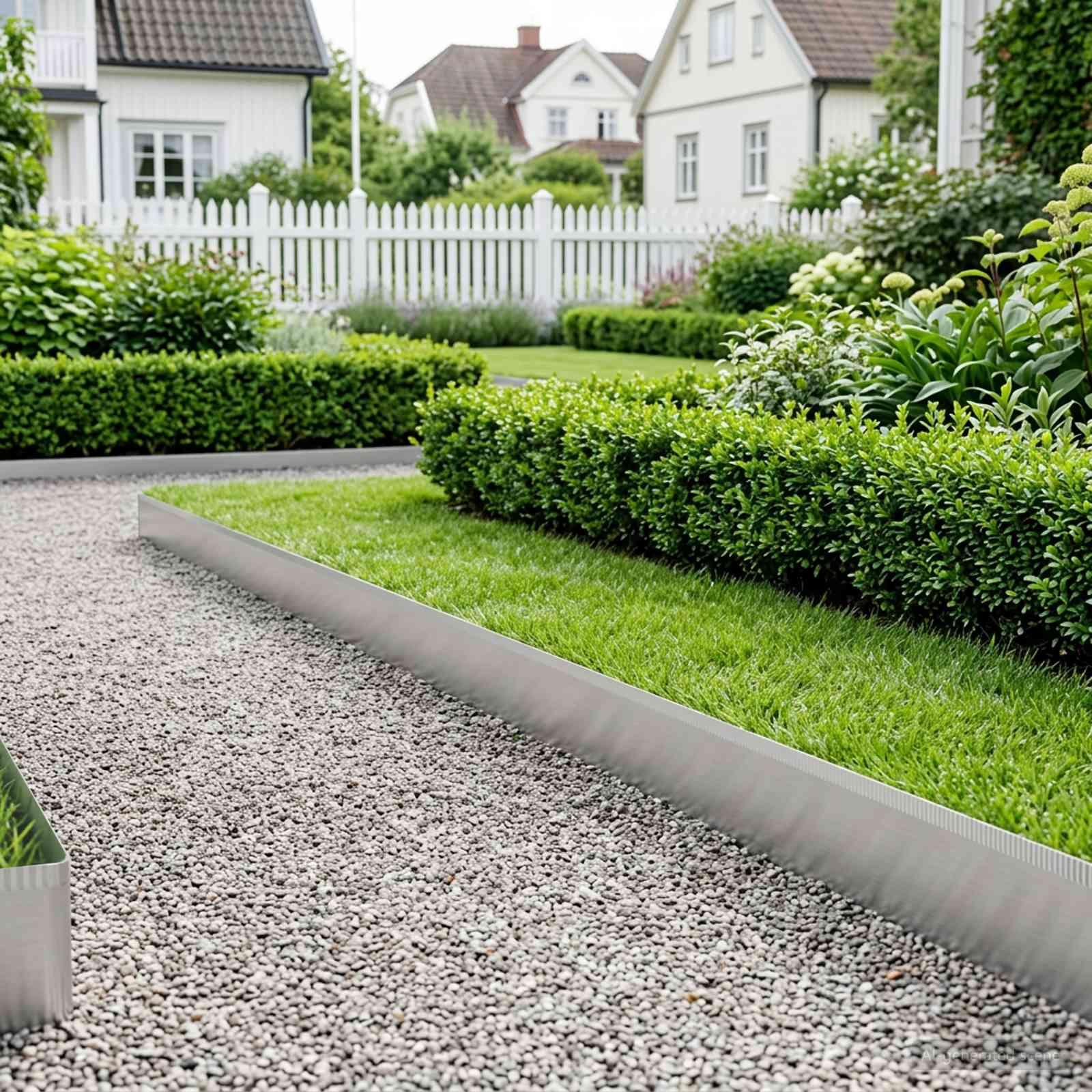 vidaxl Plænekant 20 m x 15 cm Galvaniseret stål Sølv