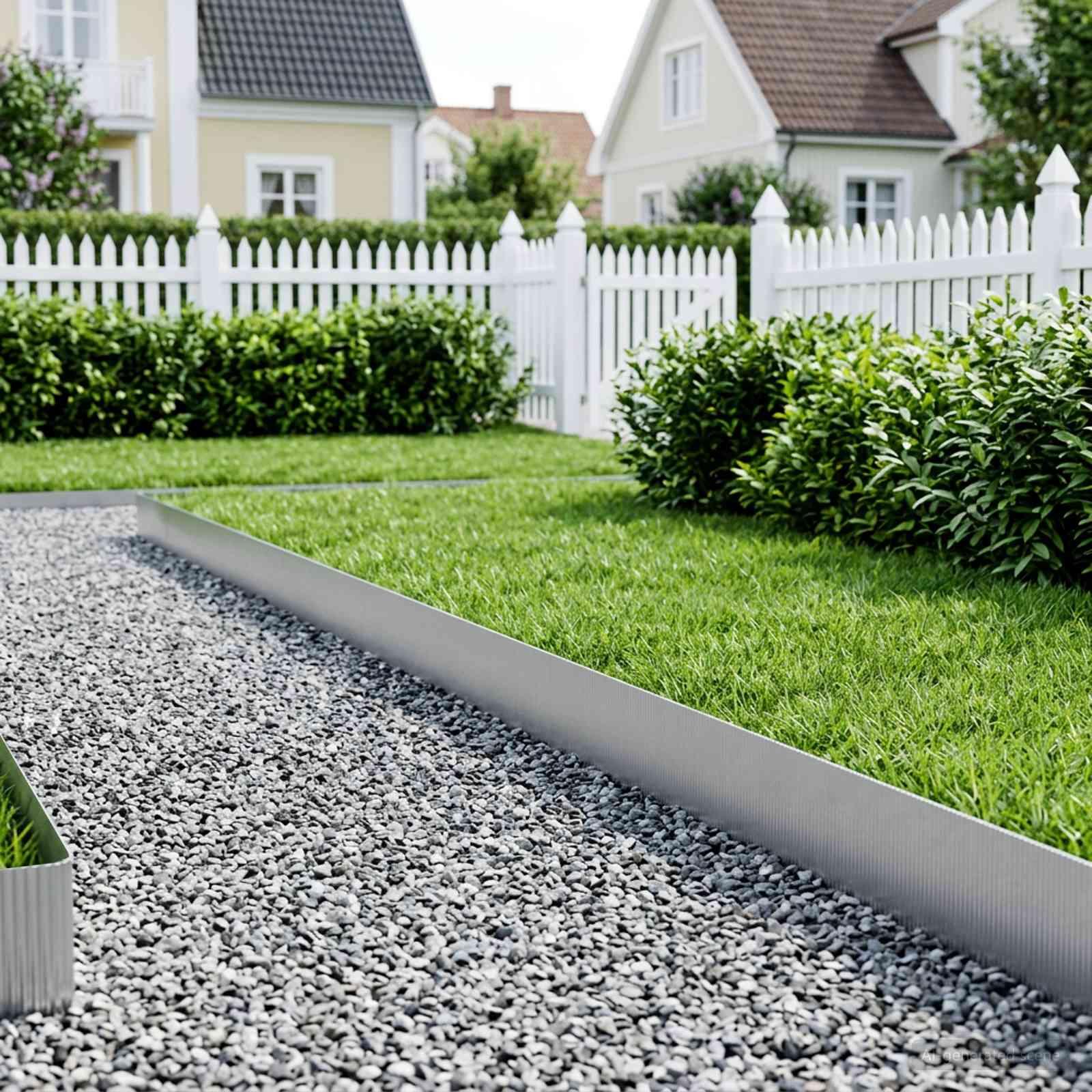 vidaxl Plænekant 20 m x 30 cm Galvaniseret stål Sølv