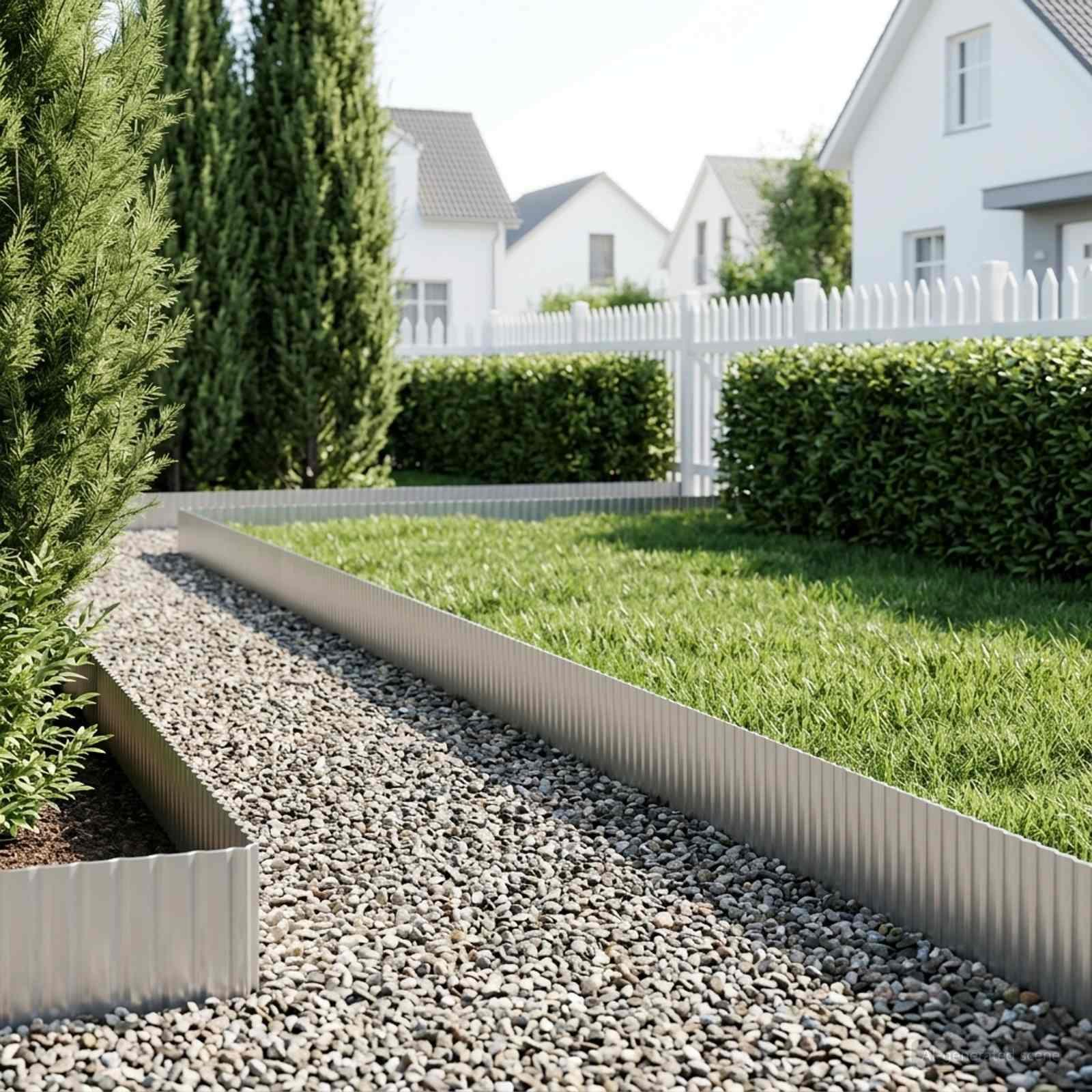 vidaxl Plænekant 20 m x 15 cm Galvaniseret stål Sølv