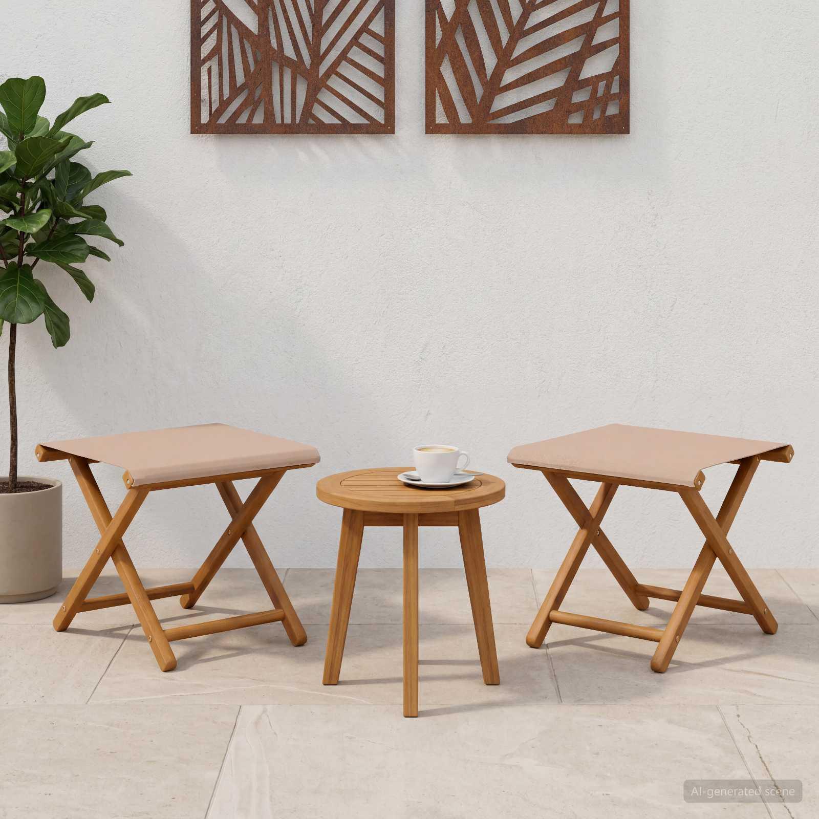 vidaXL Havestol 2 stk. Massiv Eucalyptus Træ Gråbrun