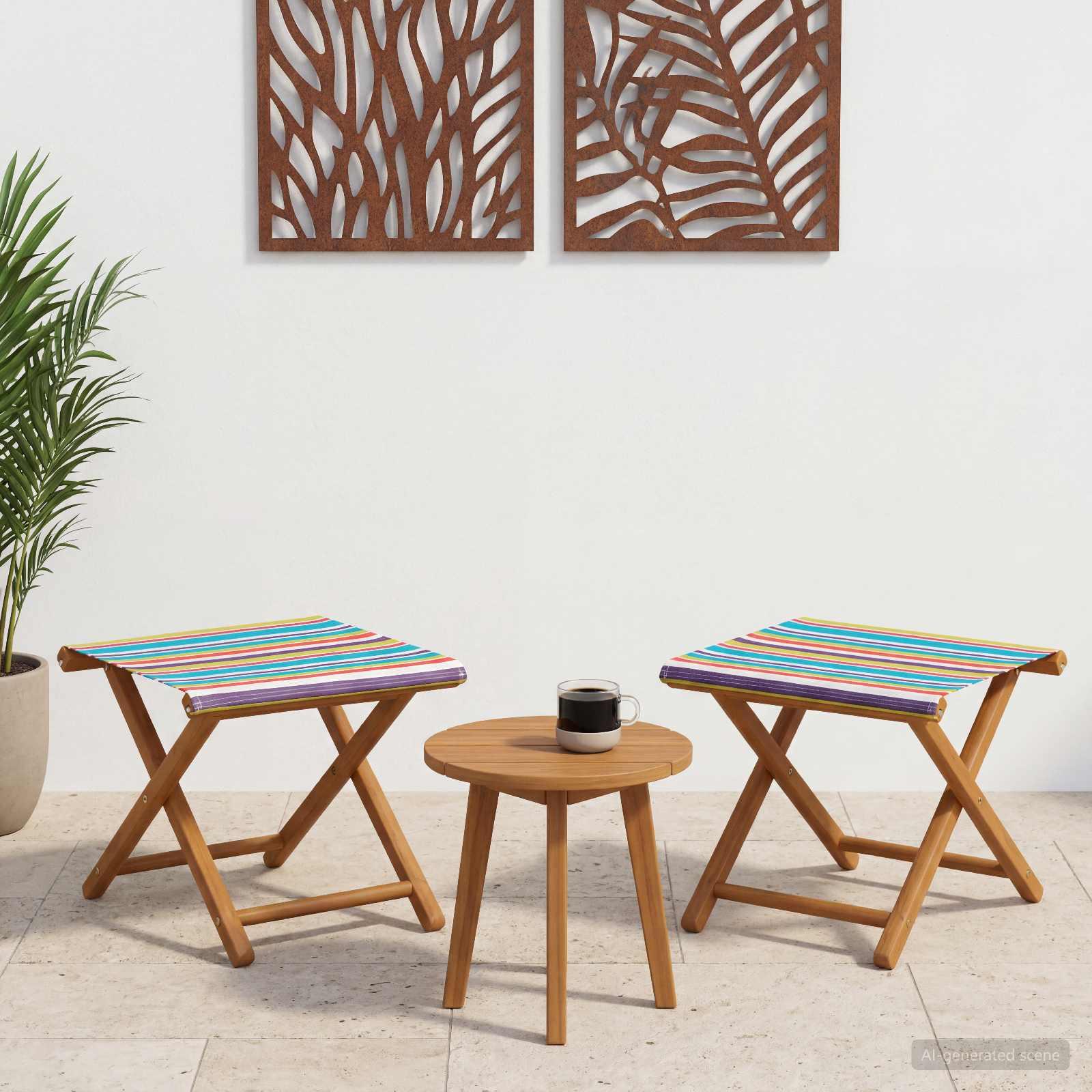 vidaXL Havestol 2 pcs Massiv Eucalyptus Træ Flerfarvet