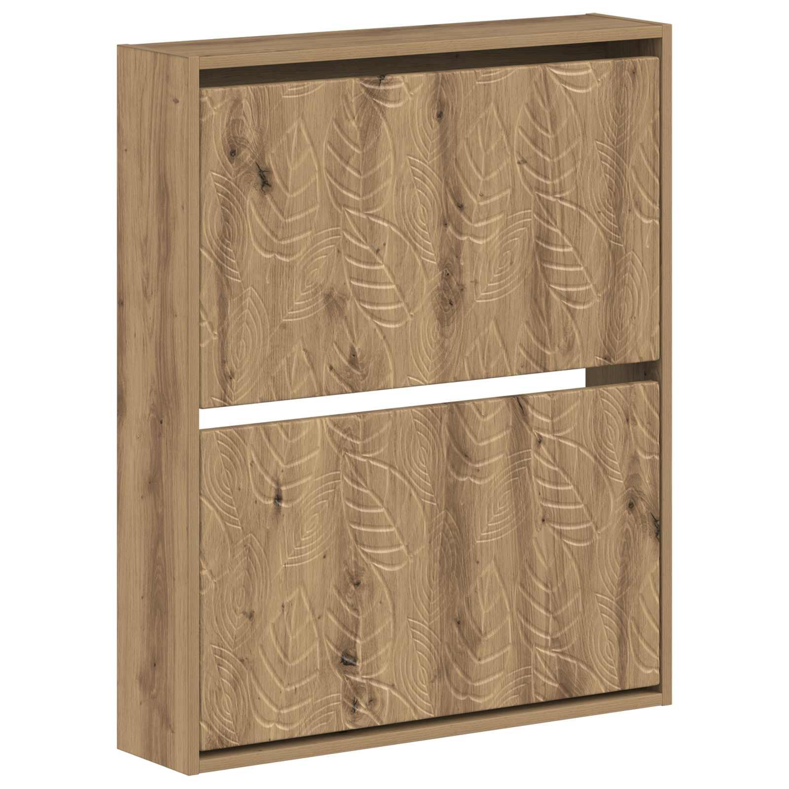 Vægmonteret skoskab DELFT 71 x 17 x 86 cm i konstrueret træ - artisan-eg