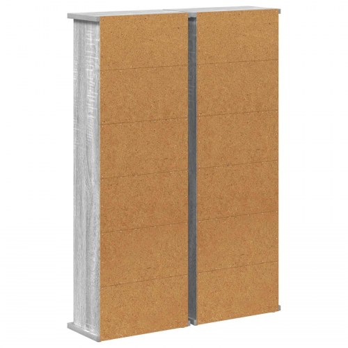 CD skab 2 stk. grå sonoma 60 x 17 x 92 cm i konstrueret træ