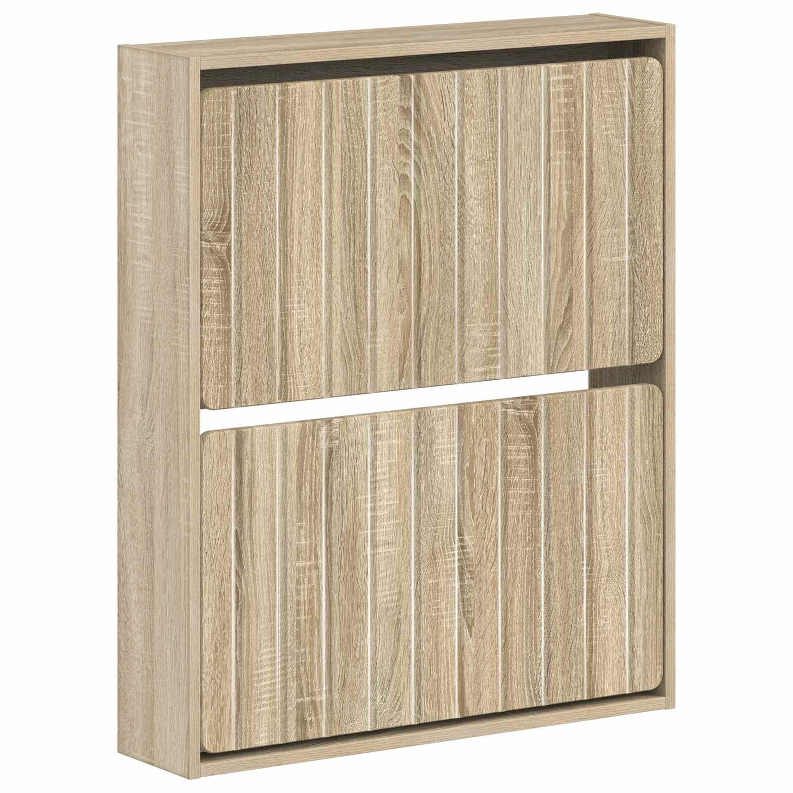 Vægmonteret skoskab ZWOLLE 71 x 17 x 86 cm i konstrueret træ - sonoma-eg