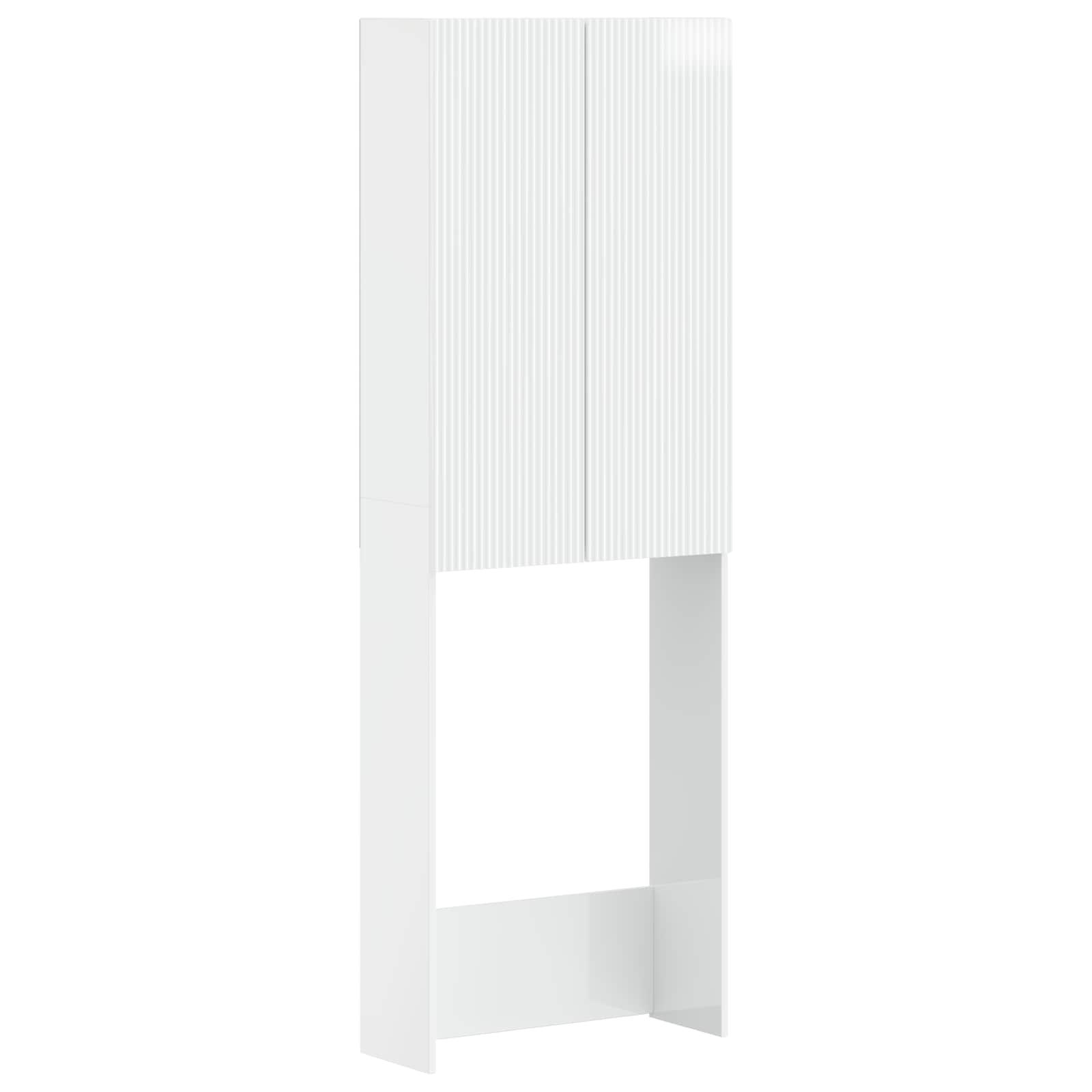 vidaXL Toilet Skab ARNHEM Hvid højglans 66 x 25,5 x 190 cm