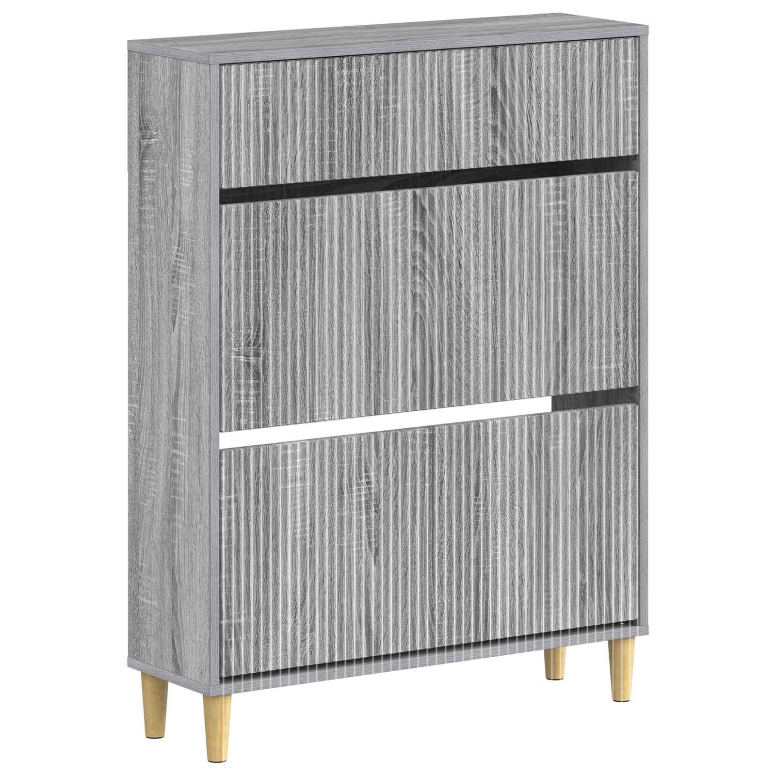 Skoskab ARNHEM 103 x 78 x 24 cm i konstrueret træ - grå sonoma