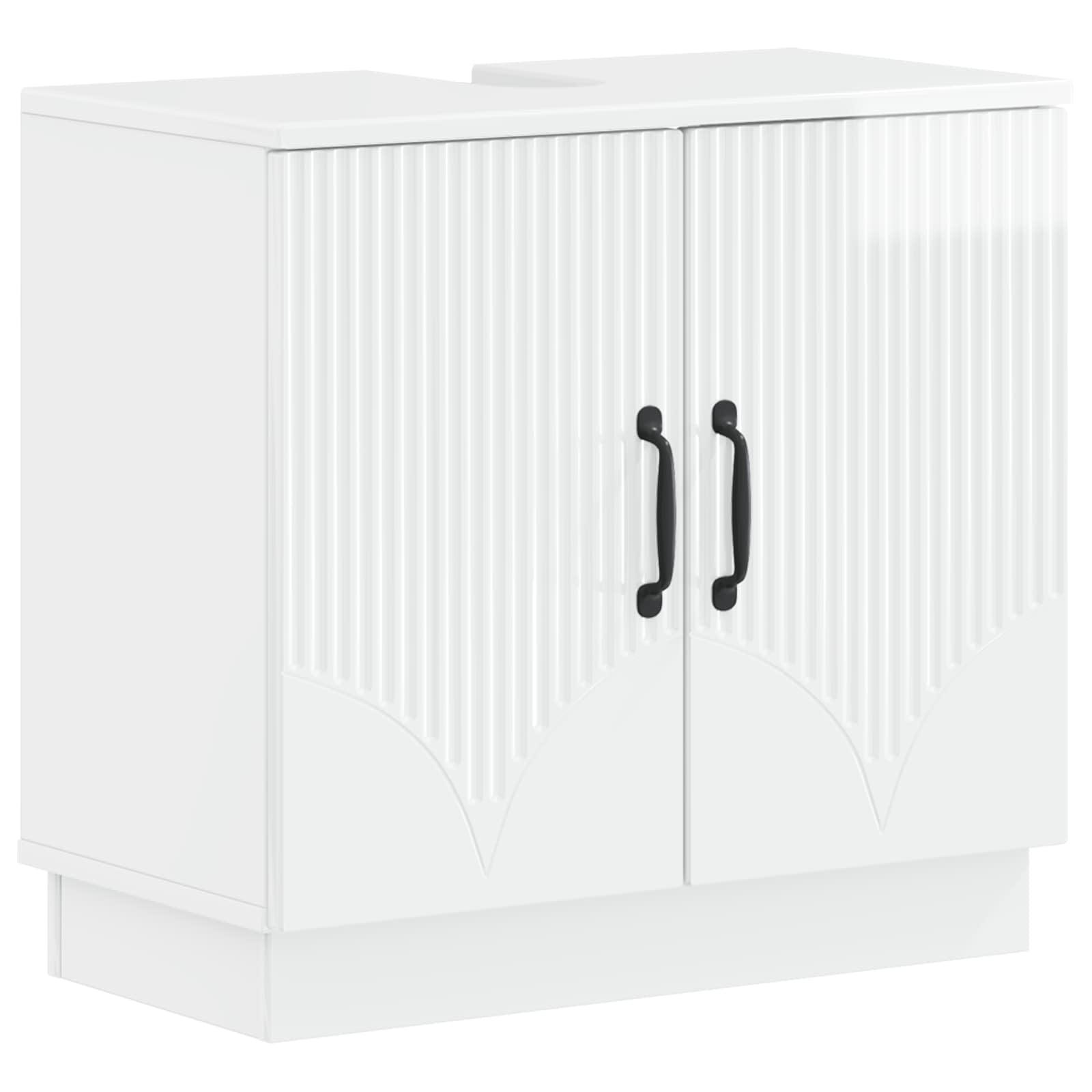 vidaXL Badeværelsesskabsunder HOORN Hvid højglans 59,5 x 31,5 x 56 cm