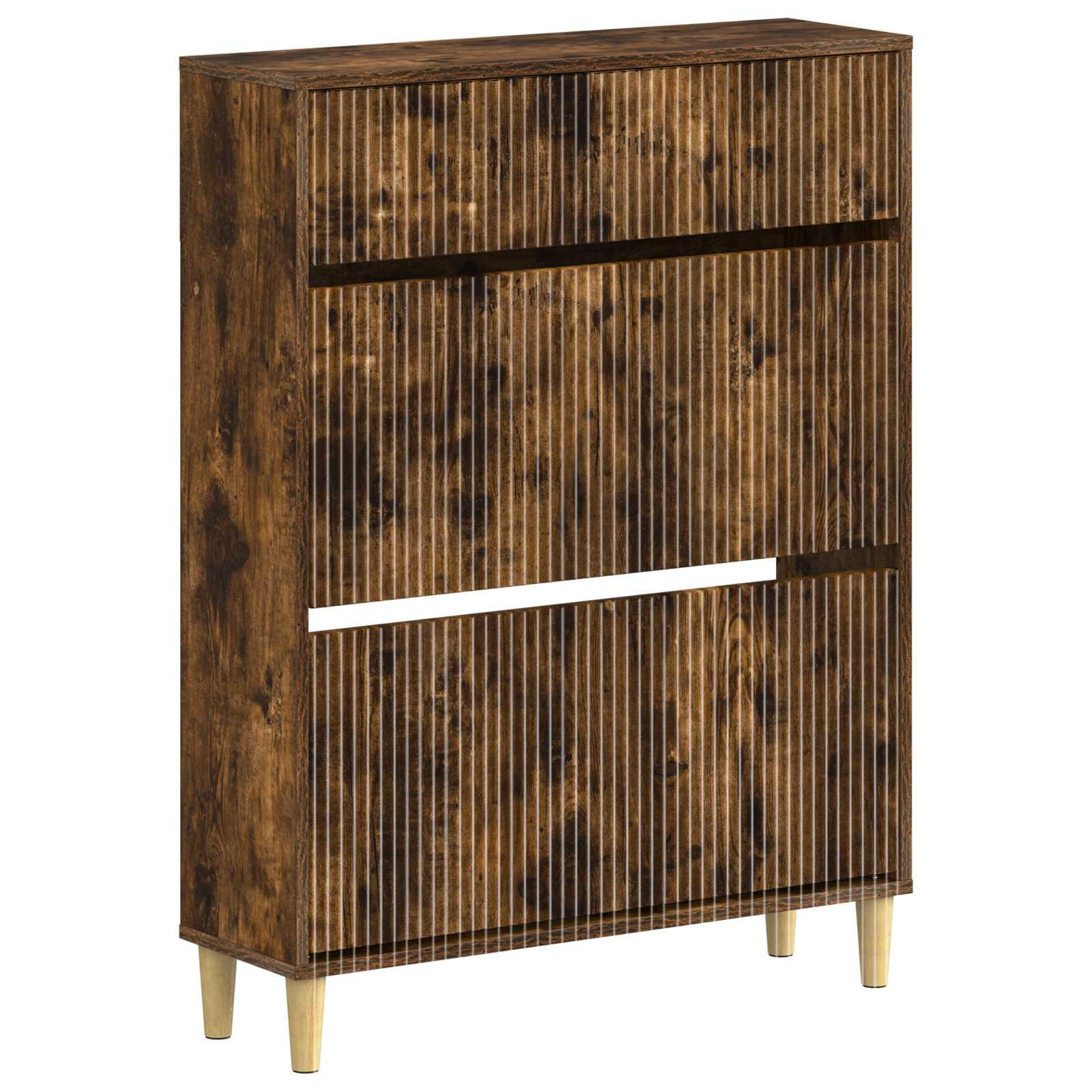 Skoskab ARNHEM 78 x 24 x 103 cm i konstrueret træ - røget eg