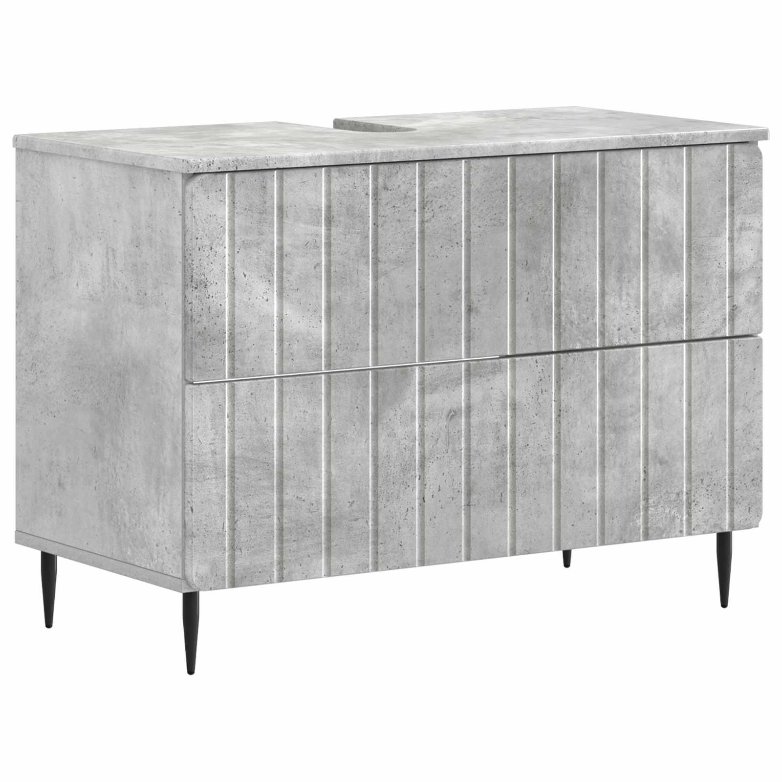vidaXL Badeværelsesskabsunder ZWOLLE Betongrå 82 x 41 x 58,5 cm