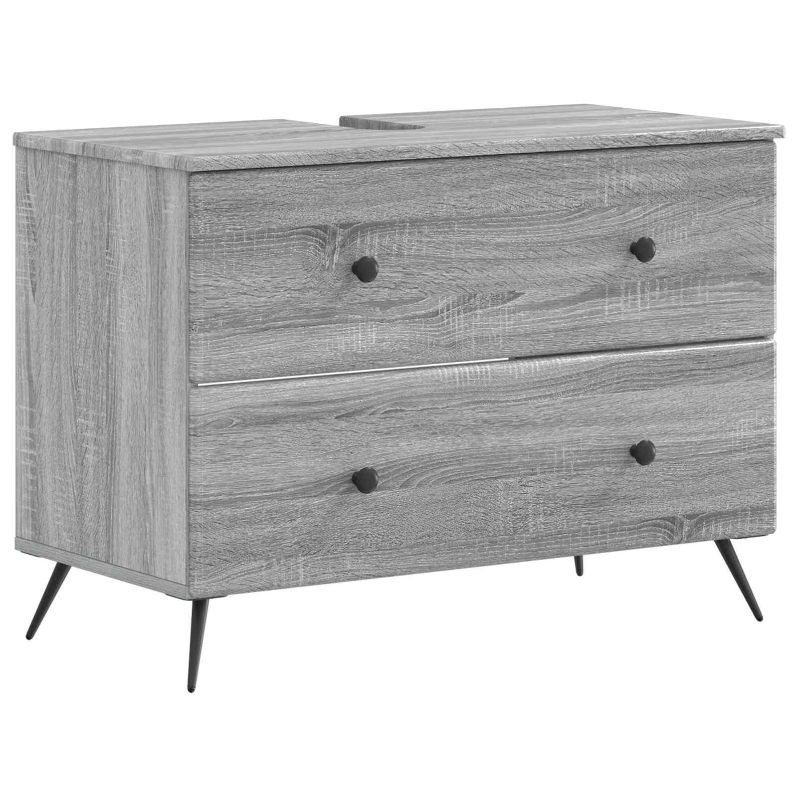 vidaXL Badeværelsesskabsunder BREDA Grå Sonoma 82 x 41 x 59 cm