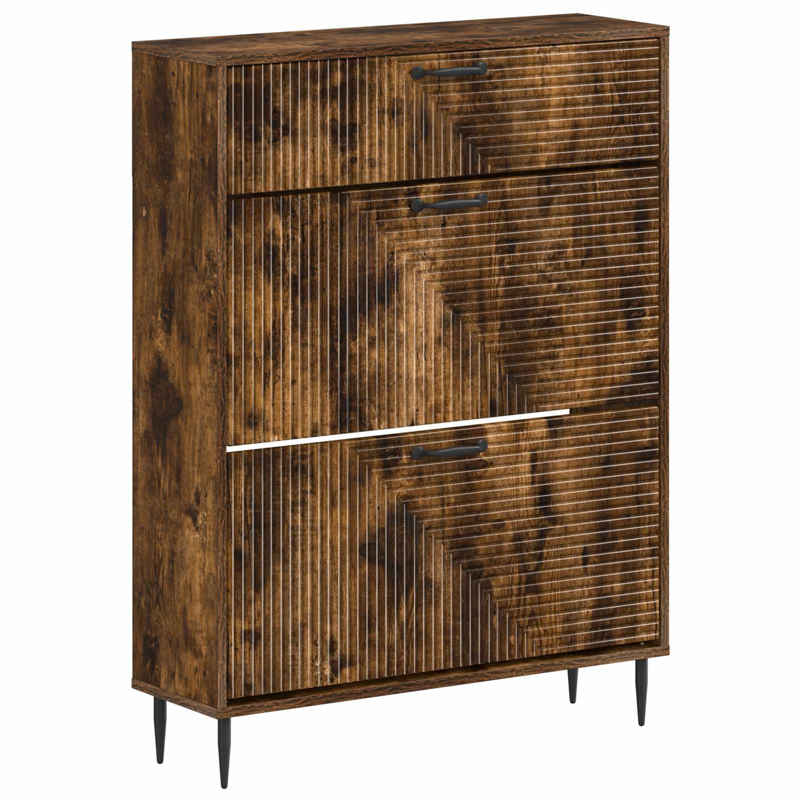 Skoskab HAARLEM 78 x 24 x 103 cm i konstrueret træ - røget eg