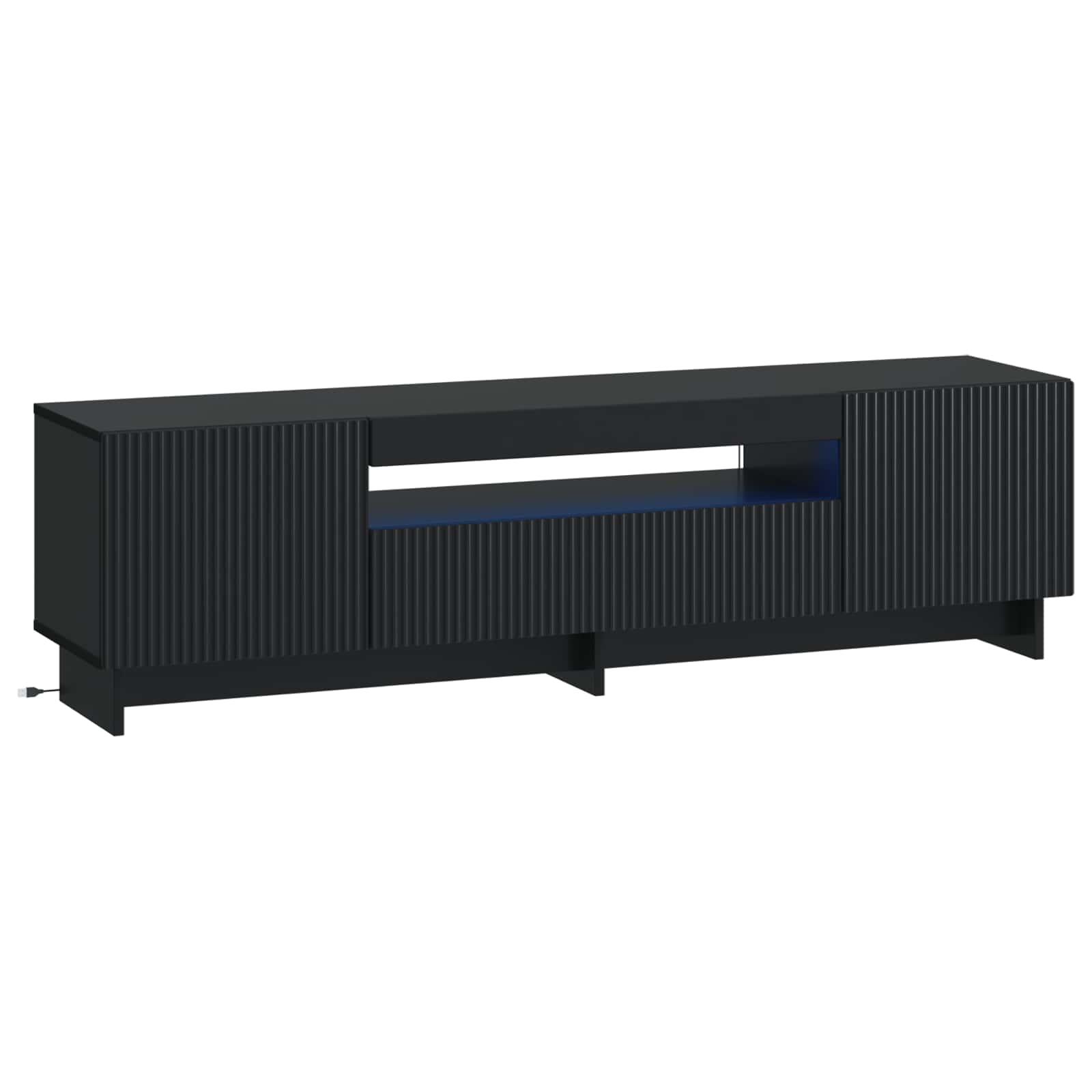 vidaXL LED TV-skab Sort Konstrueret træ
