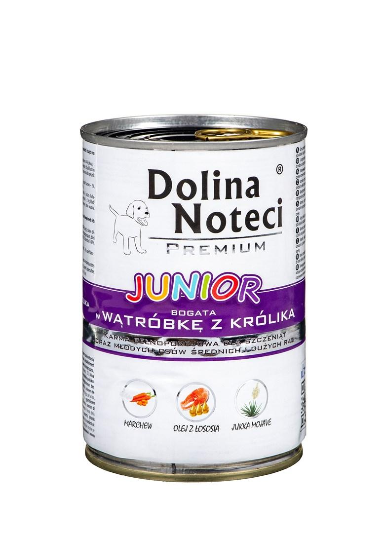 Dolina Noteci Premium Junior vådfoder til hvalpe af mellemstore og store racer med kaninlever 400 g