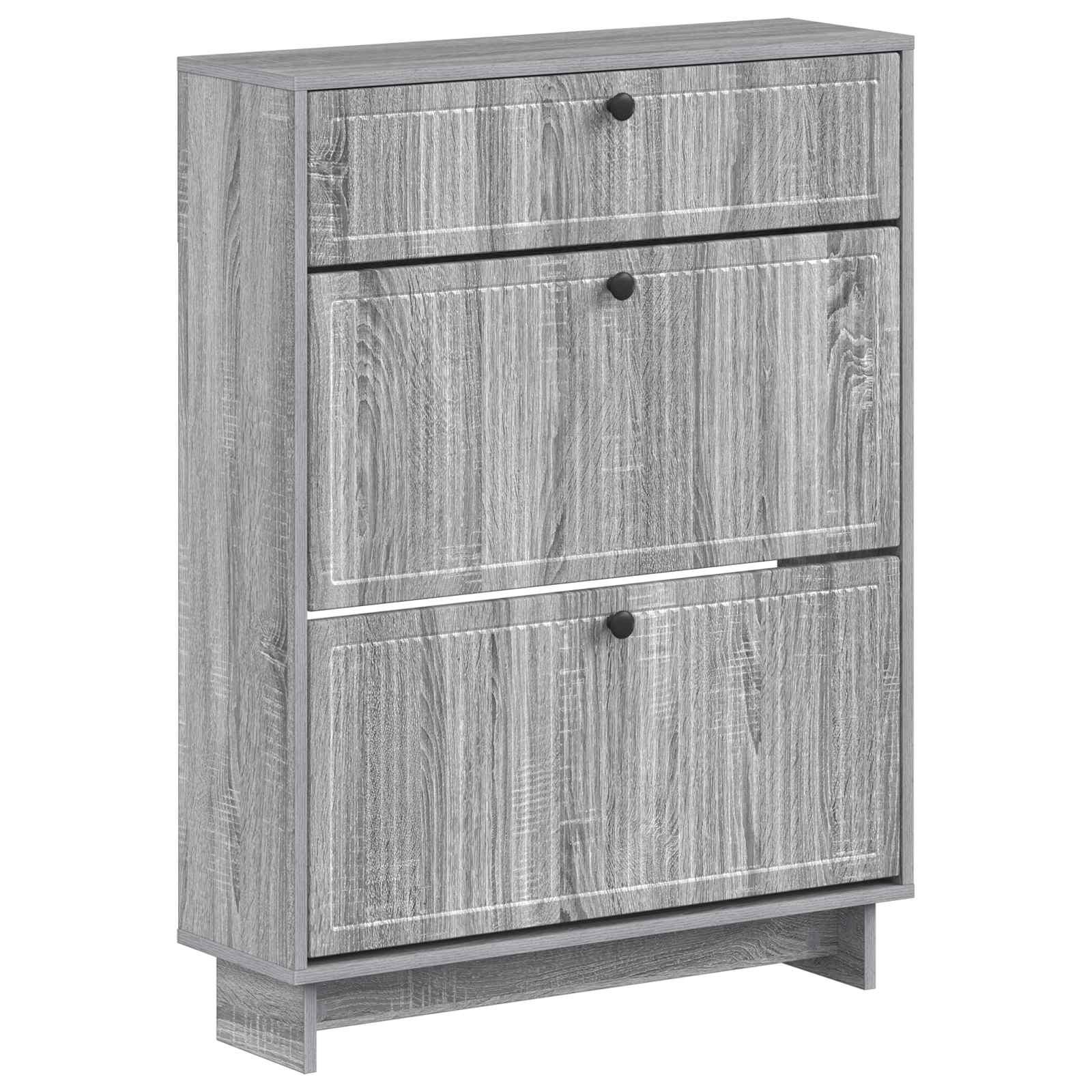 Skoskab EDE 78 x 24 x 103 cm i konstrueret træ - grå sonoma
