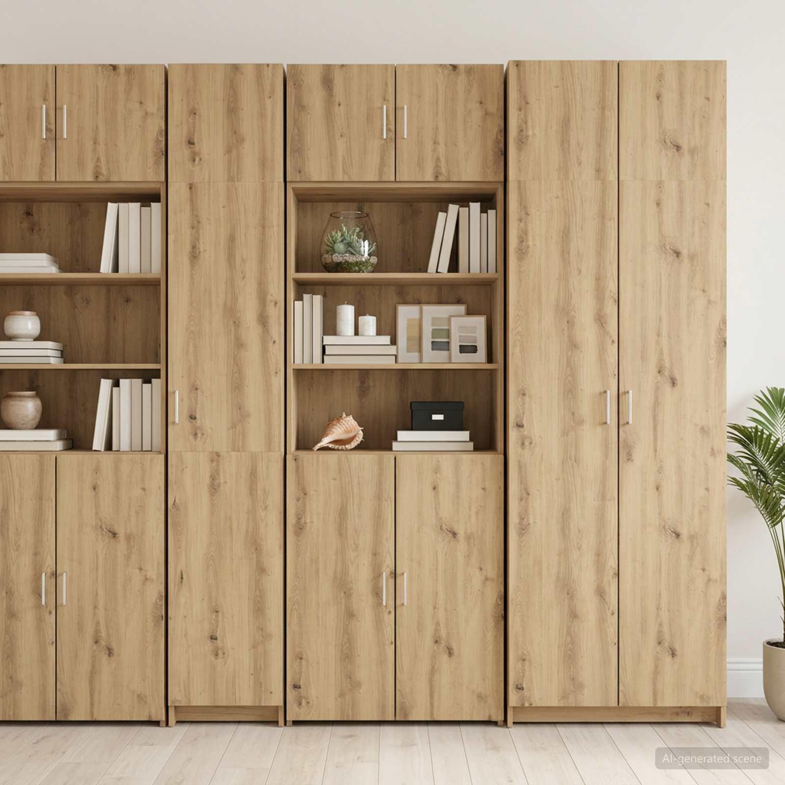 vidaXL Opbevaringsskab med hylder Artisan-eg 70 x 42,5 x 225 cm