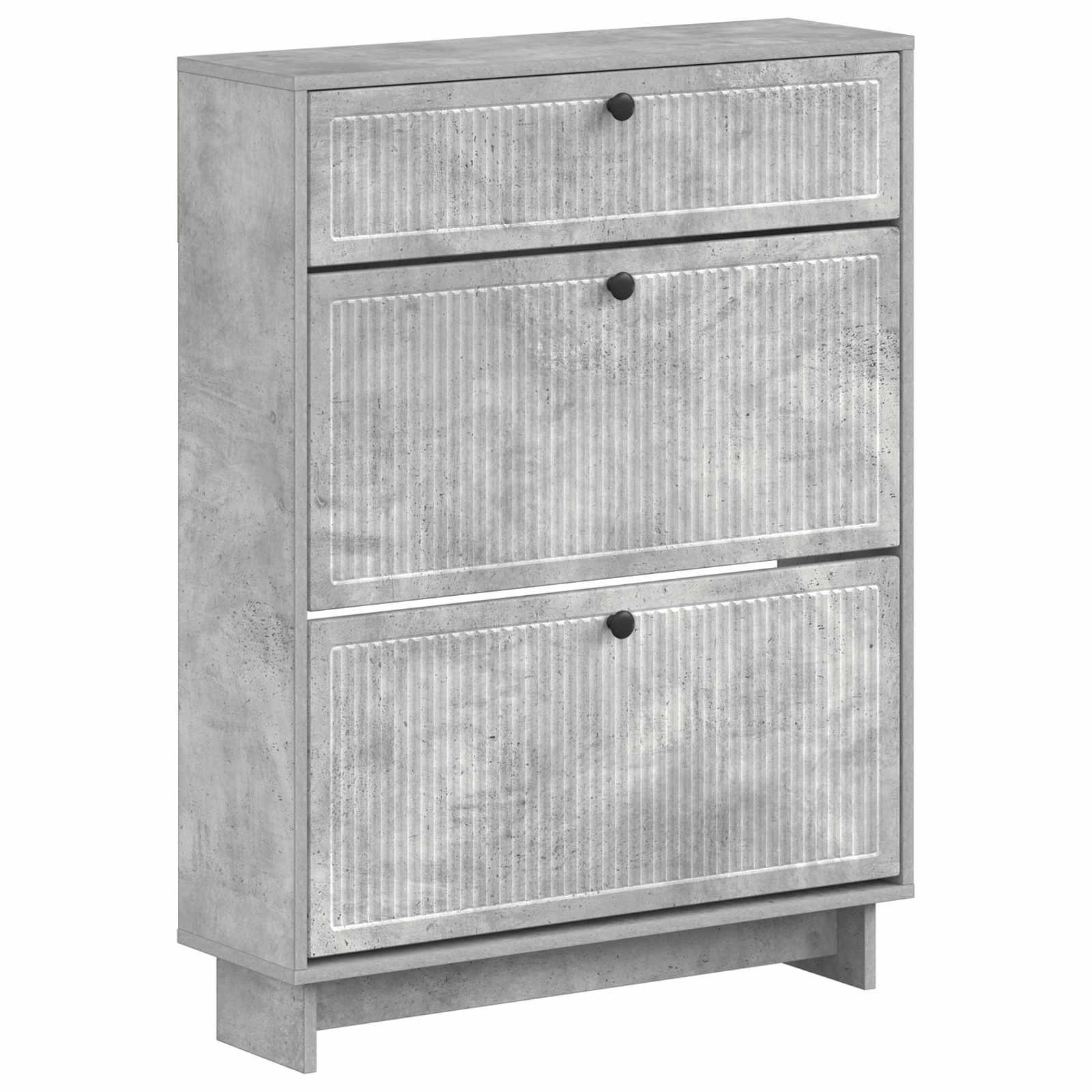Skoskab EDE 78 x 24 x 103 cm i konstrueret træ - betongrå