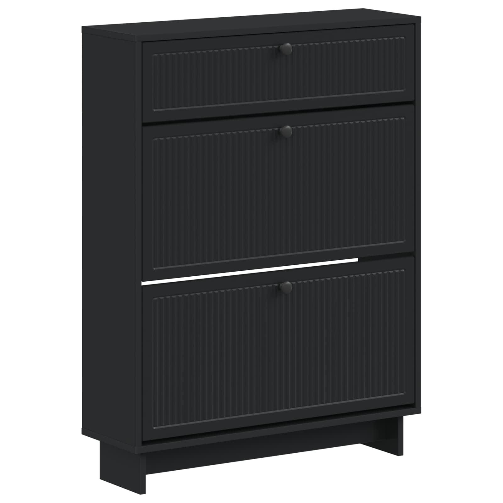 Skoskab EDE 78 x 24 x 103 cm i sort konstrueret træ