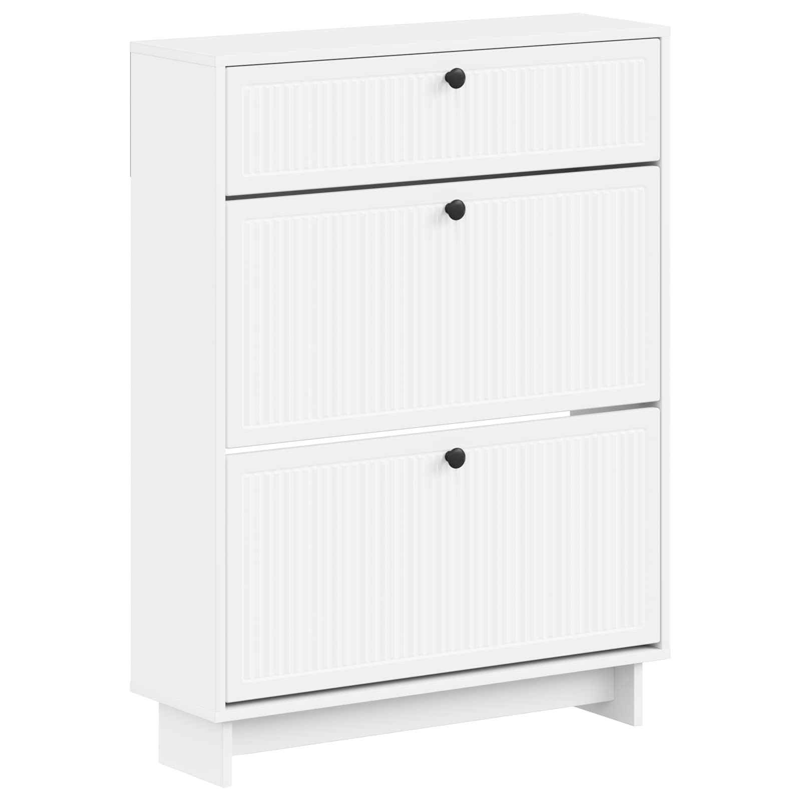 Skoskab EDE 78 x 24 x 103 cm i konstrueret træ - hvid