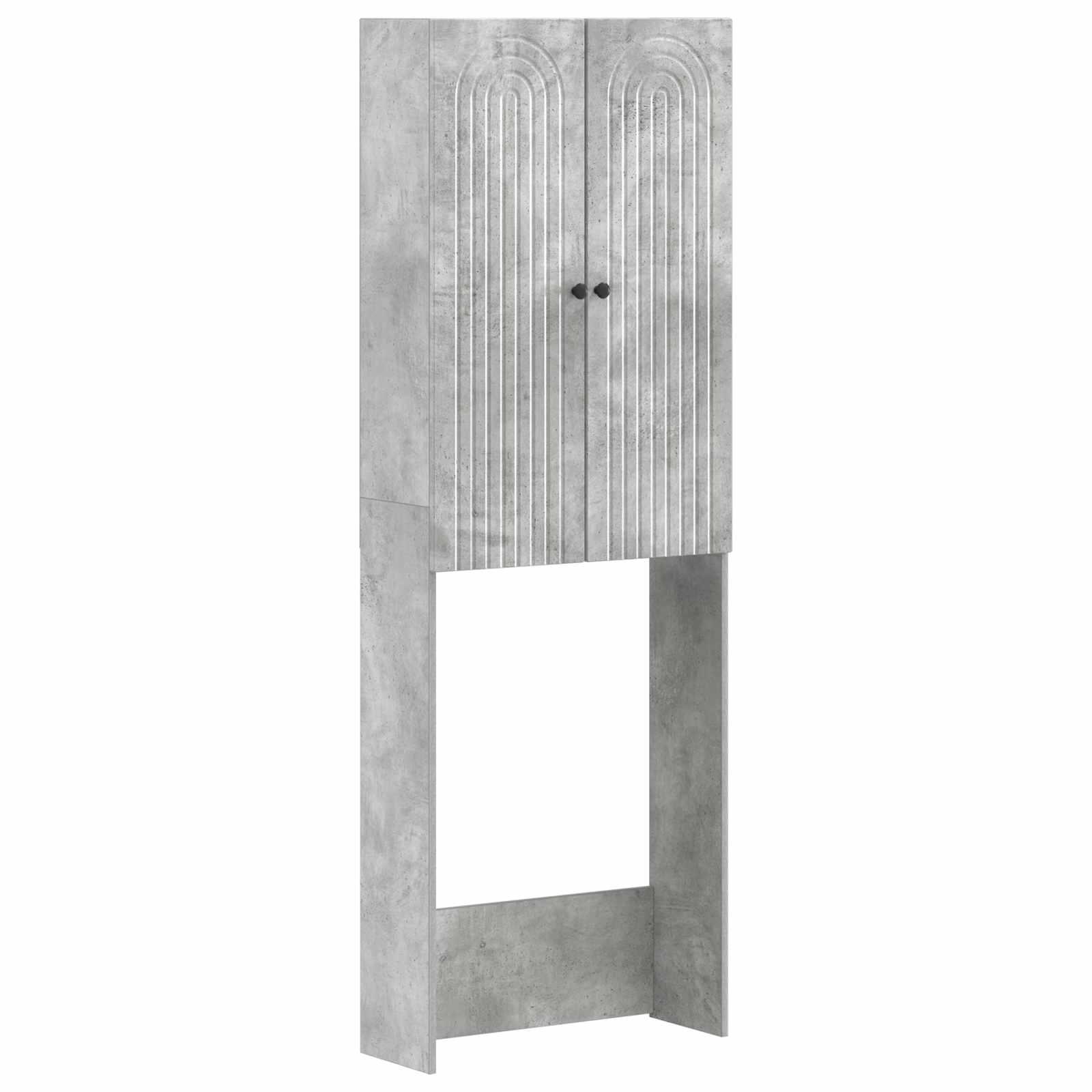 vidaXL Toilet Skab ALKMAAR Betongrå 66 x 25,5 x 190 cm Konstrueret træ