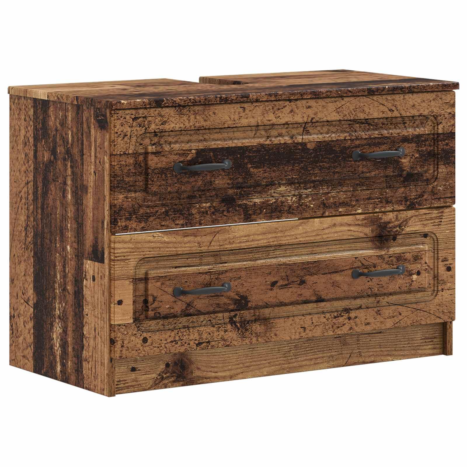 vidaXL Badeværelsesskabsunder UTRECHT Gammelt træ 82 x 41 x 56 cm