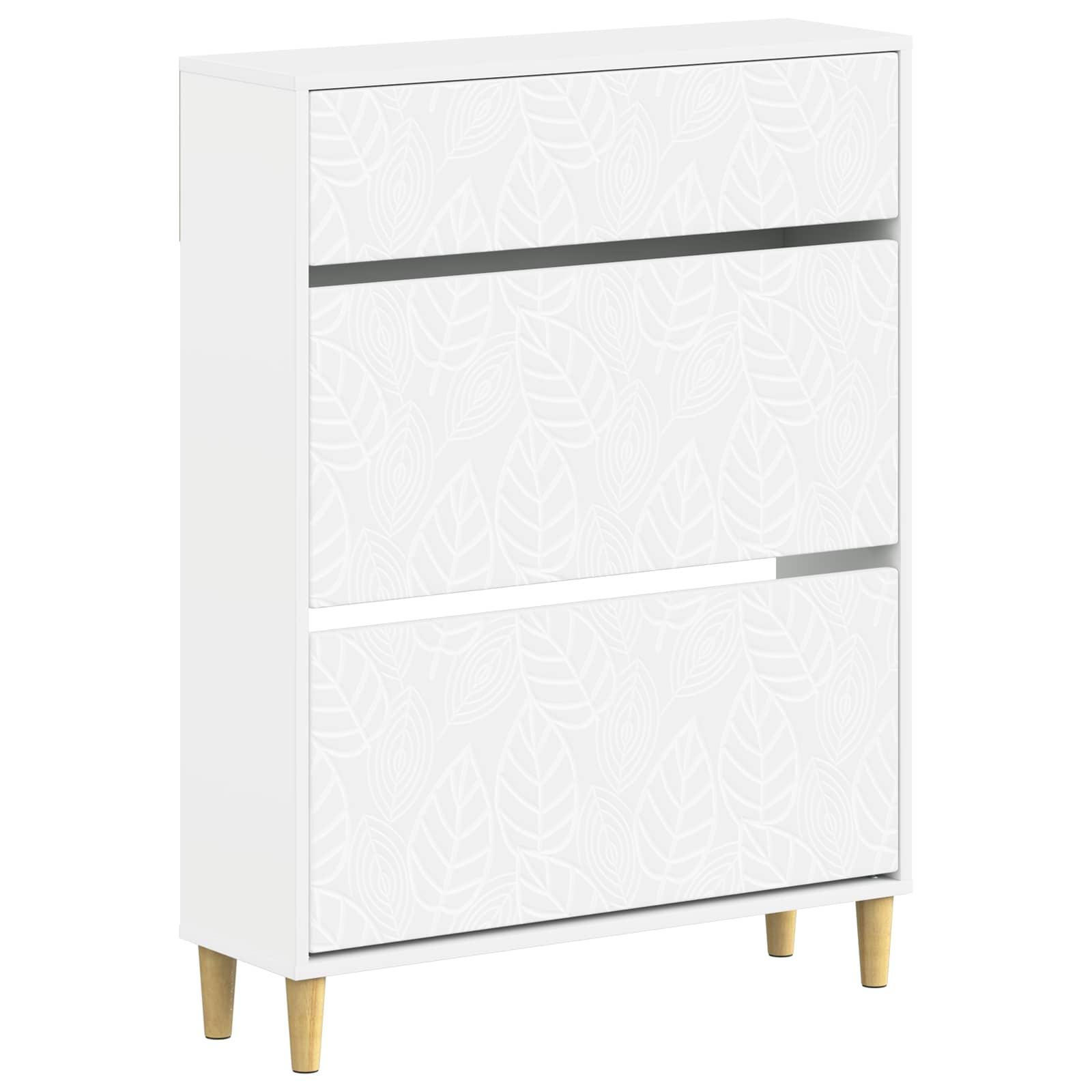 Skoskab DELFT 78 x 24 x 103 cm i konstrueret træ - hvid