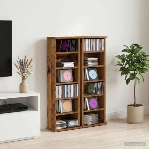 CD skab 2 stk. i gammelt træ 60 x 17 x 92 cm