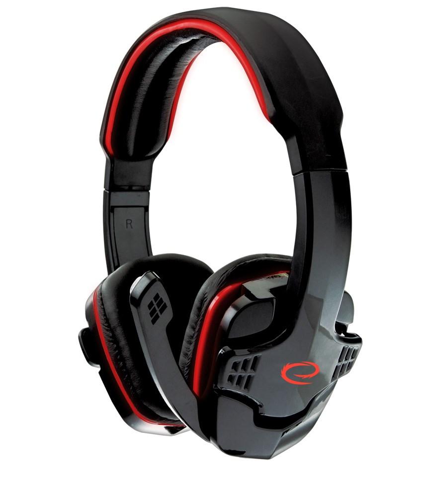 Esperanza EGH310R gaming headset med kabel - sort/rød