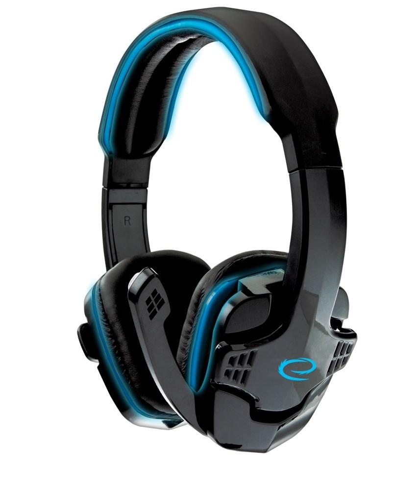 Esperanza EGH310B gaming headset med mikrofon - sort/blå