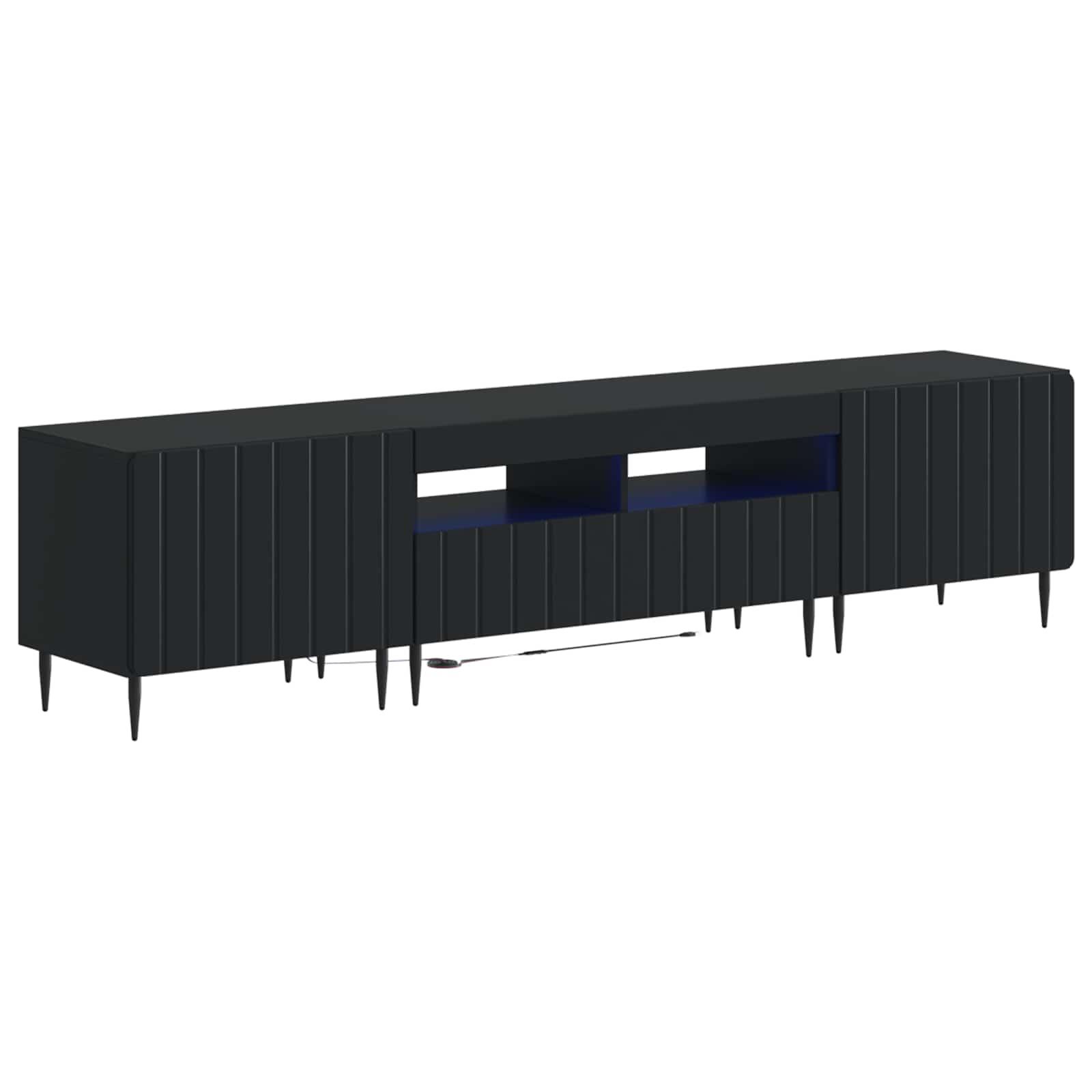 vidaXL 5-delt LED TV-skab Sort Konstrueret træ