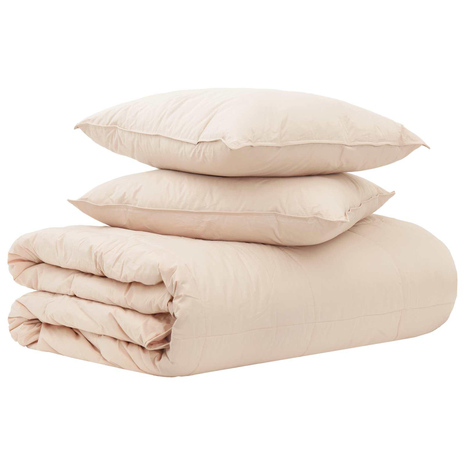 Dyne sæt 200 x 200 cm med kapok og polyester - beige