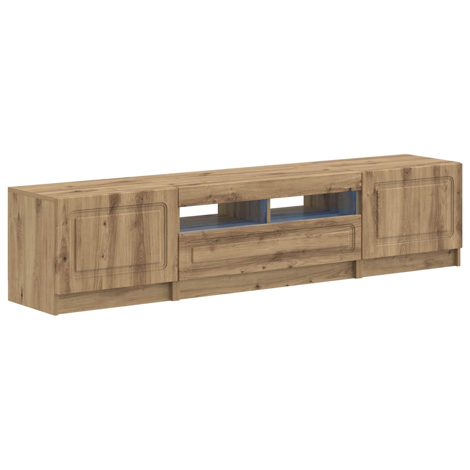 5-delt LED TV-skabssæt i Artisan-eg - konstrueret træ