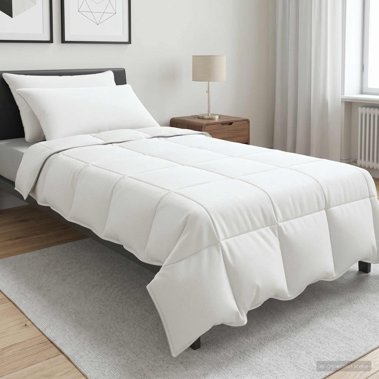 Dyne- og pudesæt 3 stk. 135 x 220 cm vinter 900 g/stk hvid