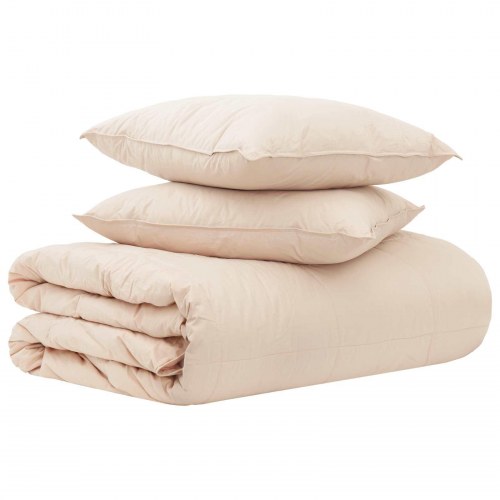 Dyne sæt 2 dele 200 x 220 cm hele sæsoner med kapokfiber - beige