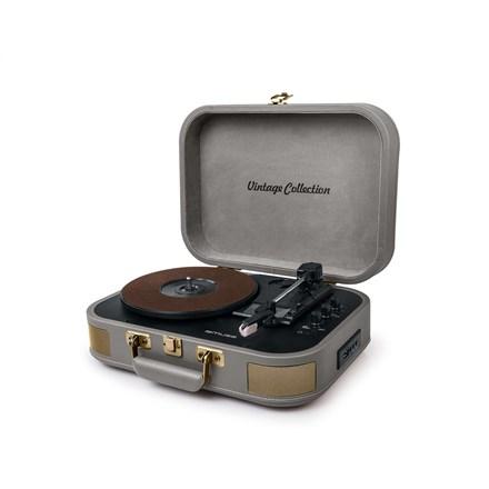 Muse MT-201 BTG pladespiller med stereoanlæg - grå, USB-port og AUX-indgang