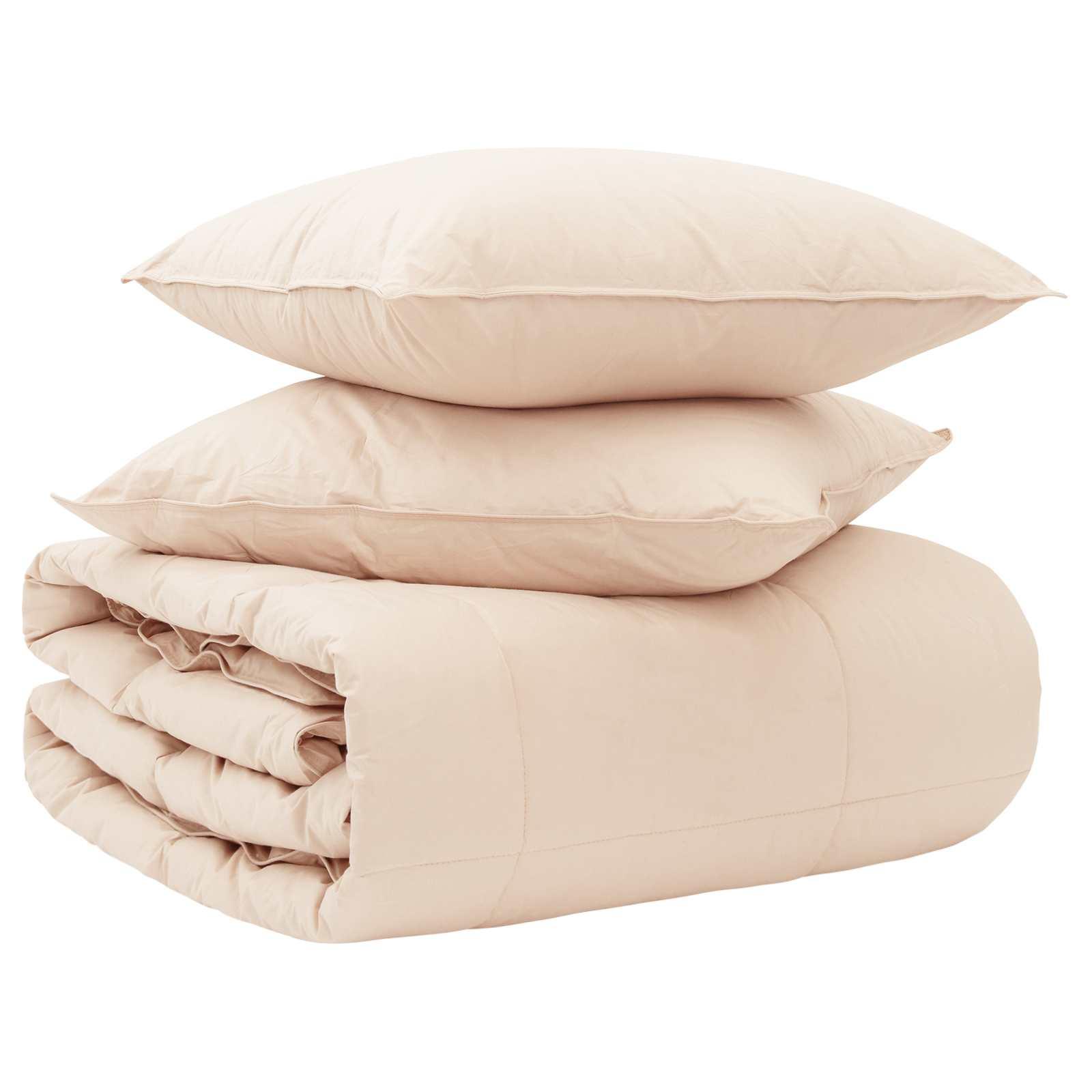Dyne sæt 155 x 220 cm hele sæsoner med kapokfiber - beige