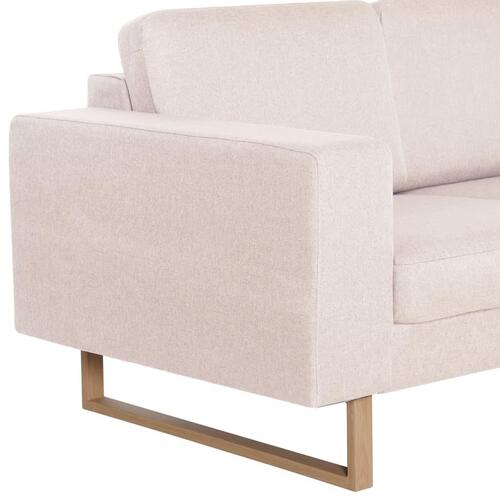 Sofasæt i 2 dele stof cremefarvet