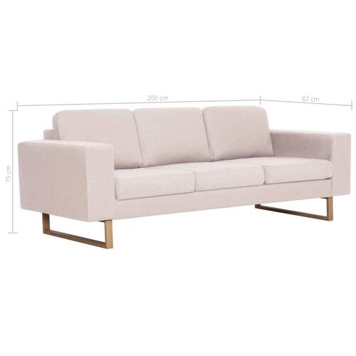 Sofasæt i 2 dele stof cremefarvet
