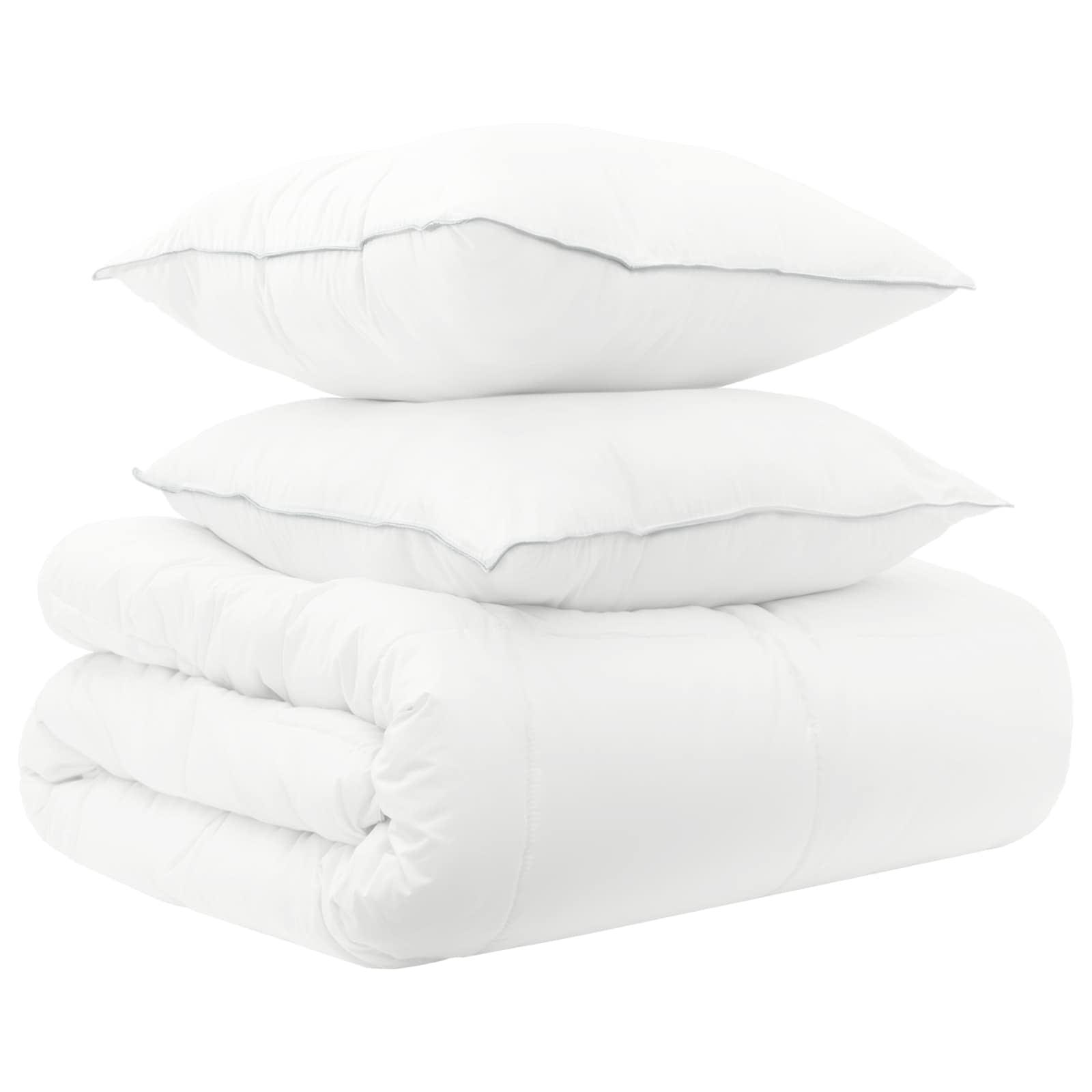 Sengesæt 3 stk. 260 x 220 cm i bambusblanding - hvid