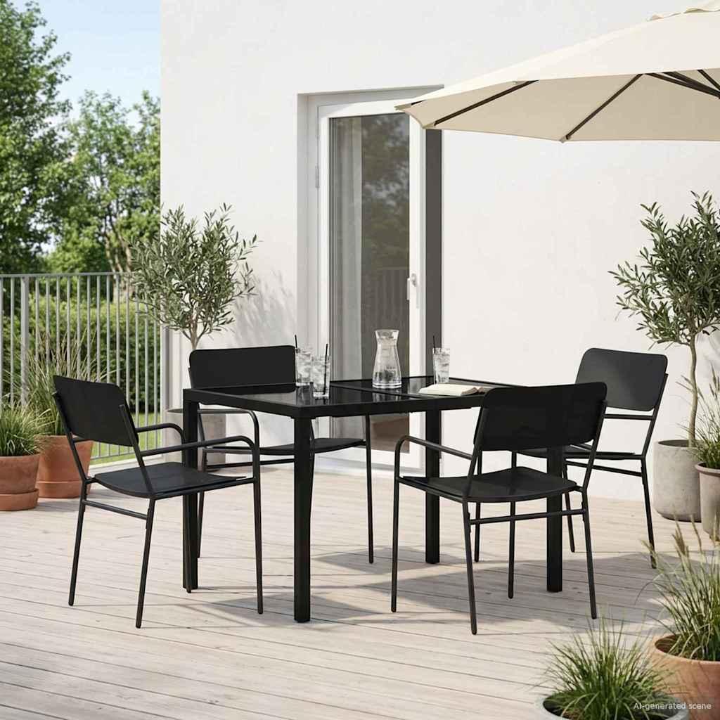 Have møbelsæt 5 dele i antracit stål til terrasse og have