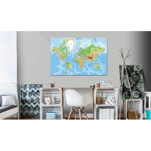 Billede på kork - Verdensgeografi verdenskort (OUTLET A)