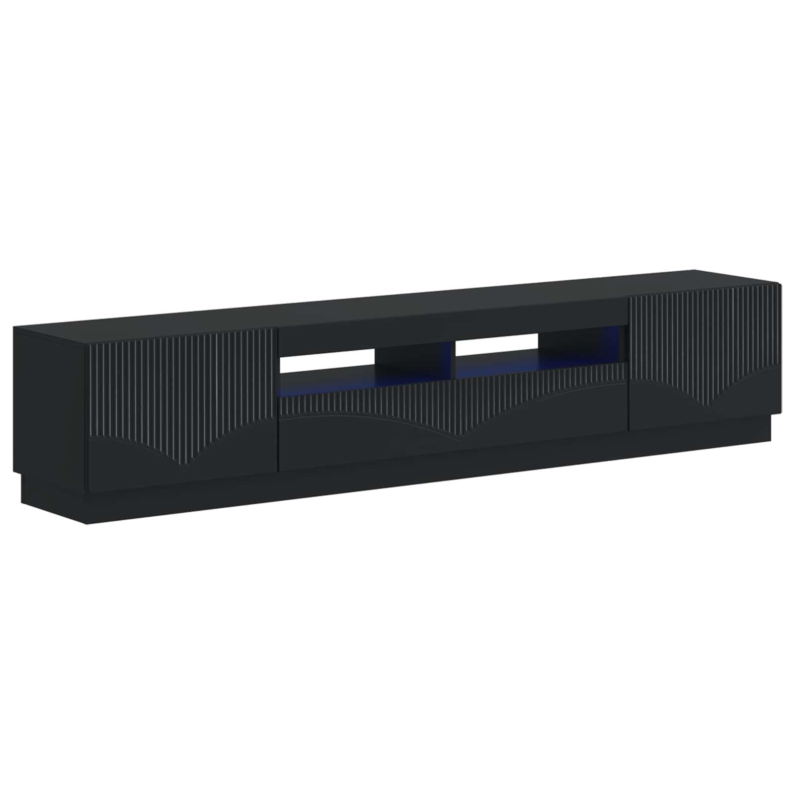 5-delt LED TV-skab i sort konstrueret træ