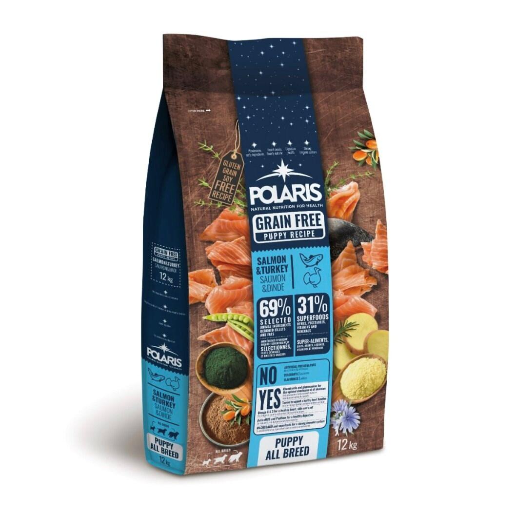 POLARIS Puppy med laks og kalkun tørfoder til hunde 12 kg